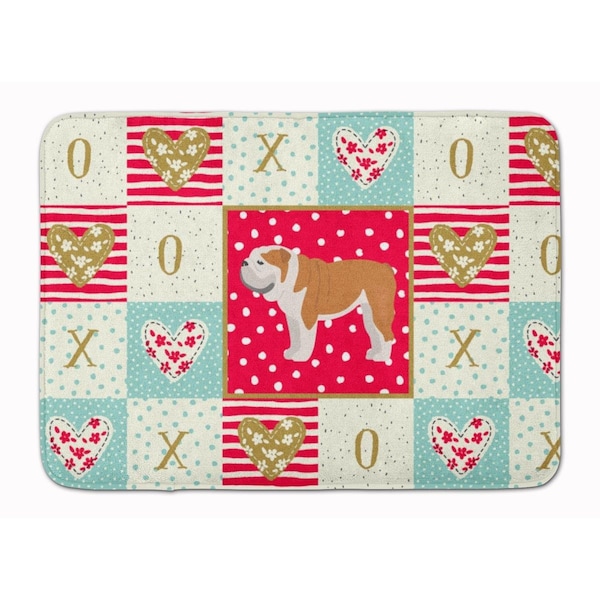 Carolines Treasures 19 x 27 in. English Bulldog No.1 Love Machine Washable Memory Foam Mat CK5830RUG - main